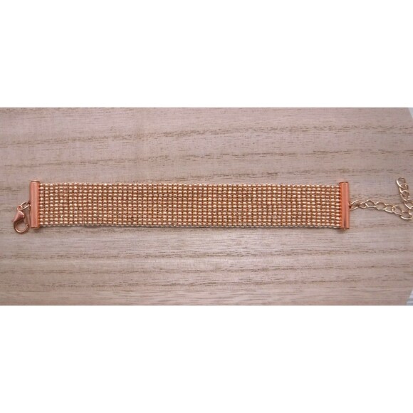 Loom Beaded Bracelet Rose Gold - Picture 2 of 4